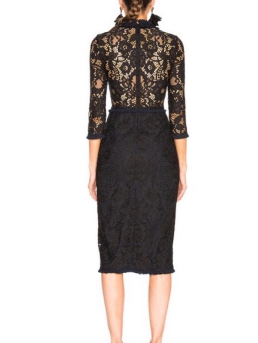 Alexis Fiorenza Lace Midi Dress with Keyhole Neckline A La “Pretty Woman” dress
